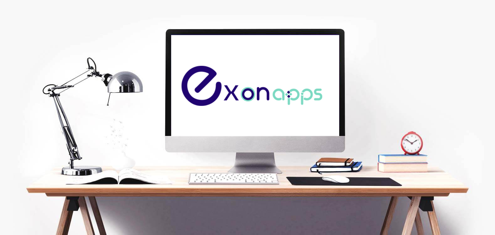 home-desk-ExonApps ExonApps website on an iMac on a desk
